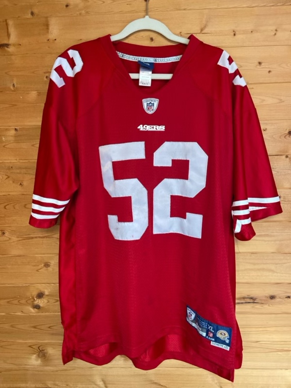 Willis Vintage NFL #52 Red Men’s Football Jersey player Willis